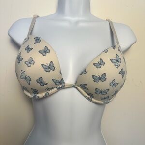 Wear Everywhere Super Push-up 
Butterfly Print Bra - Cream 36/B